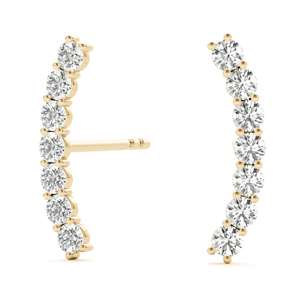 Lab Grown Diamond Curved Bar Earrings