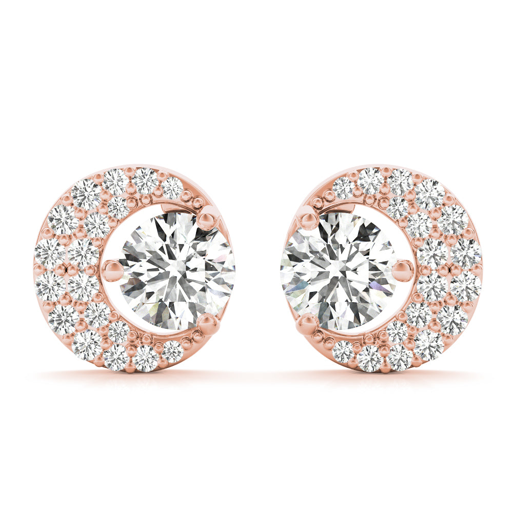 Natural Diamond Fashion Half Moon Stud Earrings