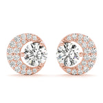 Natural Diamond Fashion Half Moon Stud Earrings