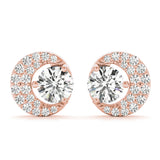 Natural Diamond Fashion Half Moon Stud Earrings