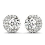 Natural Diamond Fashion Half Moon Stud Earrings