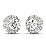 Natural Diamond Fashion Half Moon Stud Earrings