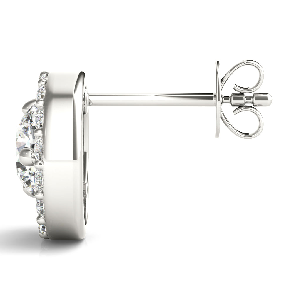 Lab Grown Fashion Half Moon Stud Earrings