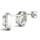 Lab Grown Fashion Half Moon Stud Earrings