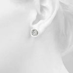 Lab Grown Fashion Half Moon Stud Earrings