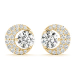 Natural Diamond Fashion Half Moon Stud Earrings