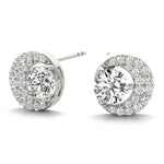 Lab Grown Fashion Half Moon Stud Earrings