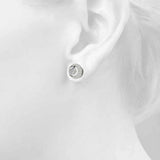 Lab Grown Fashion Half Moon Stud Earrings