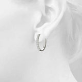 Lab Grown Shared-Prong Hoop Earrings