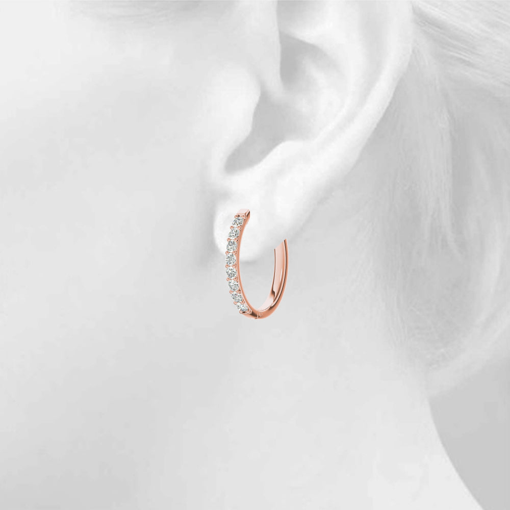 Shared-Prong Hoop Earrings