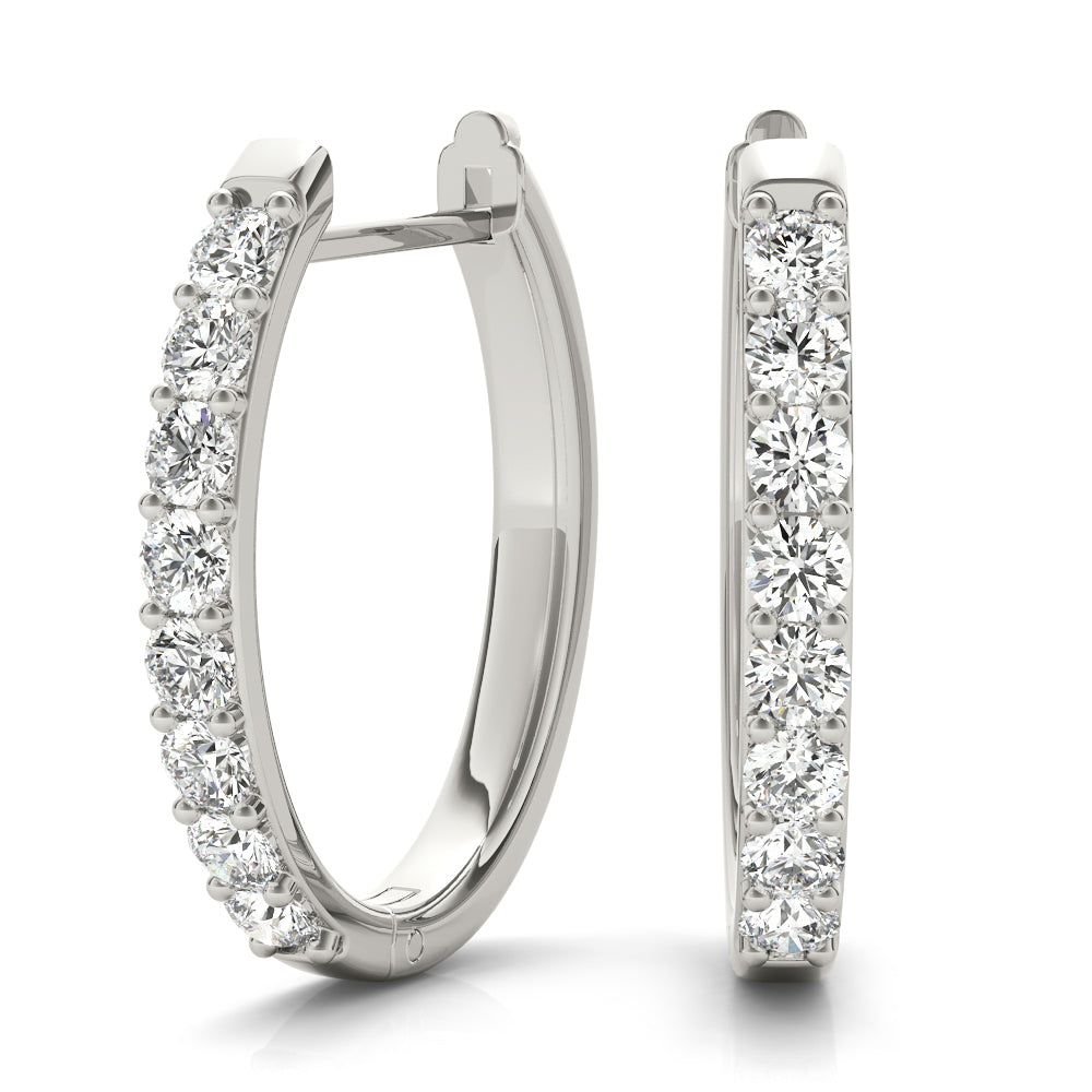 Shared-Prong Hoop Earrings