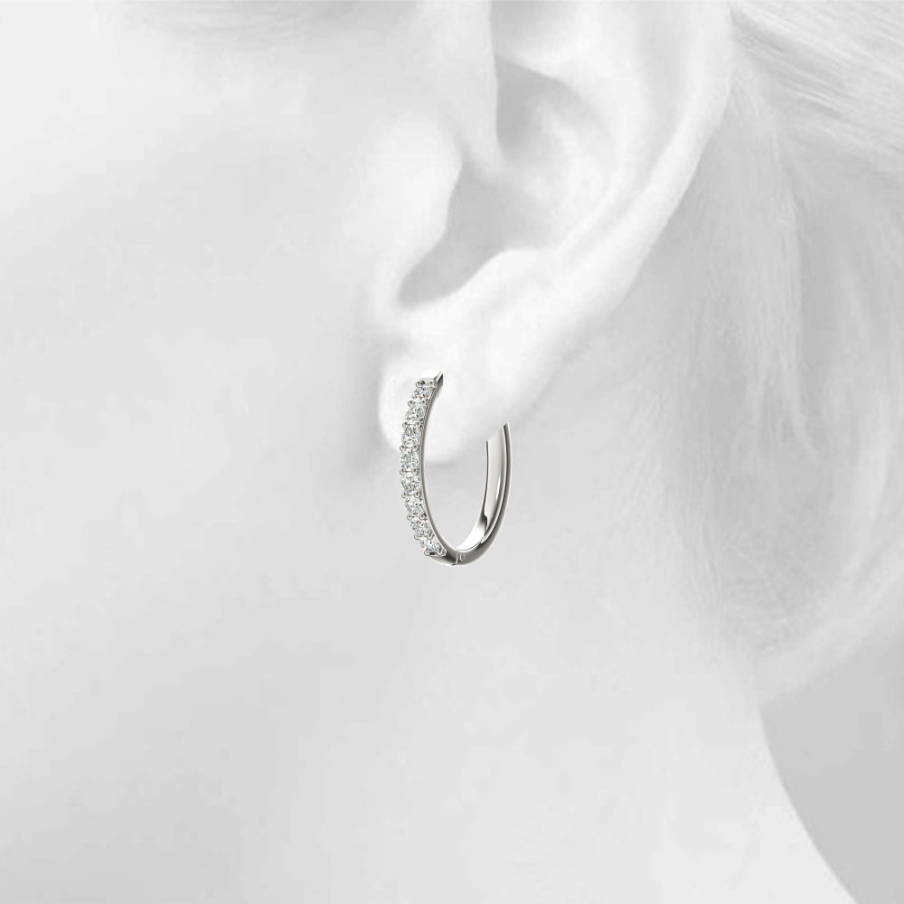 Shared-Prong Hoop Earrings