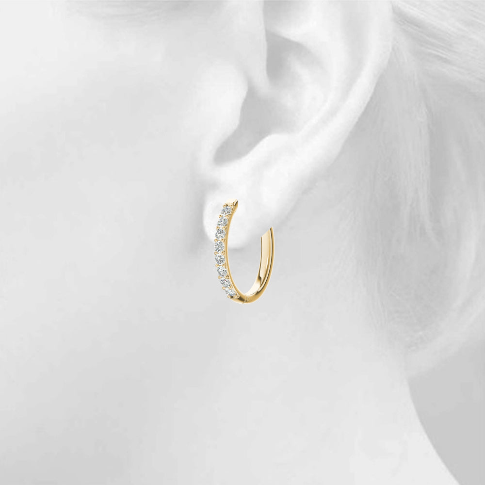 Shared-Prong Hoop Earrings