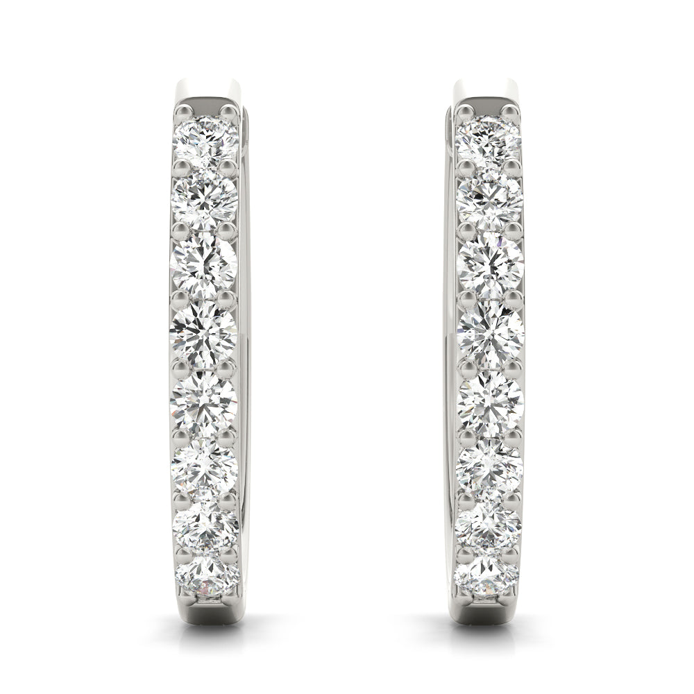 Shared-Prong Hoop Earrings