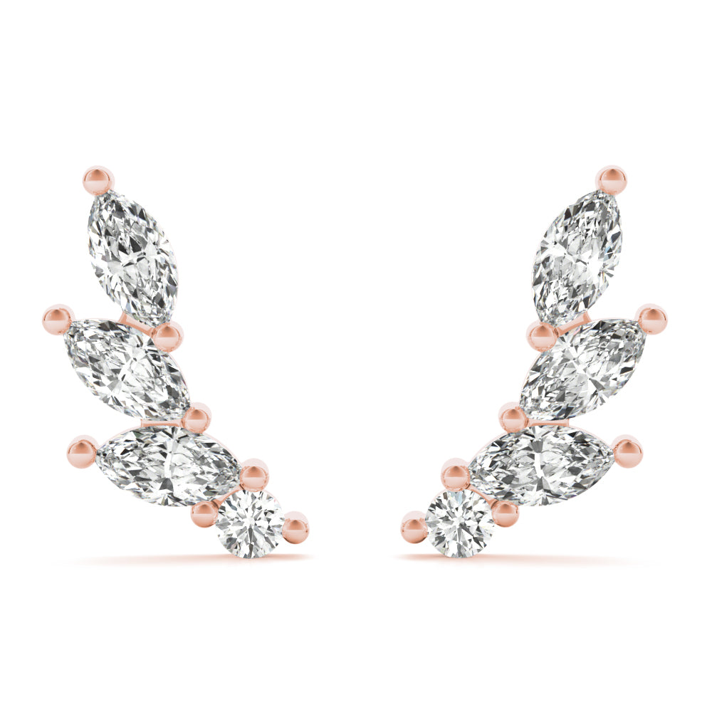 Natural Diamond Marquise Shape Ear Climbers