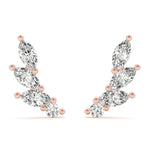 Natural Diamond Marquise Shape Ear Climbers