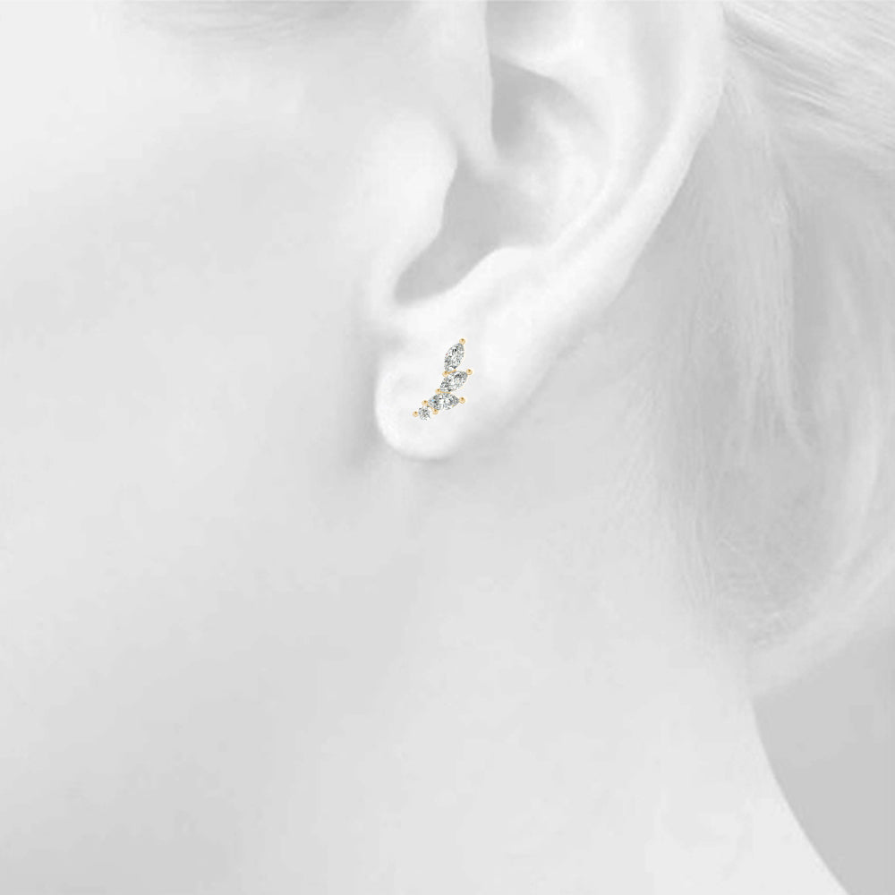 Marquise Shape Ear Climbers