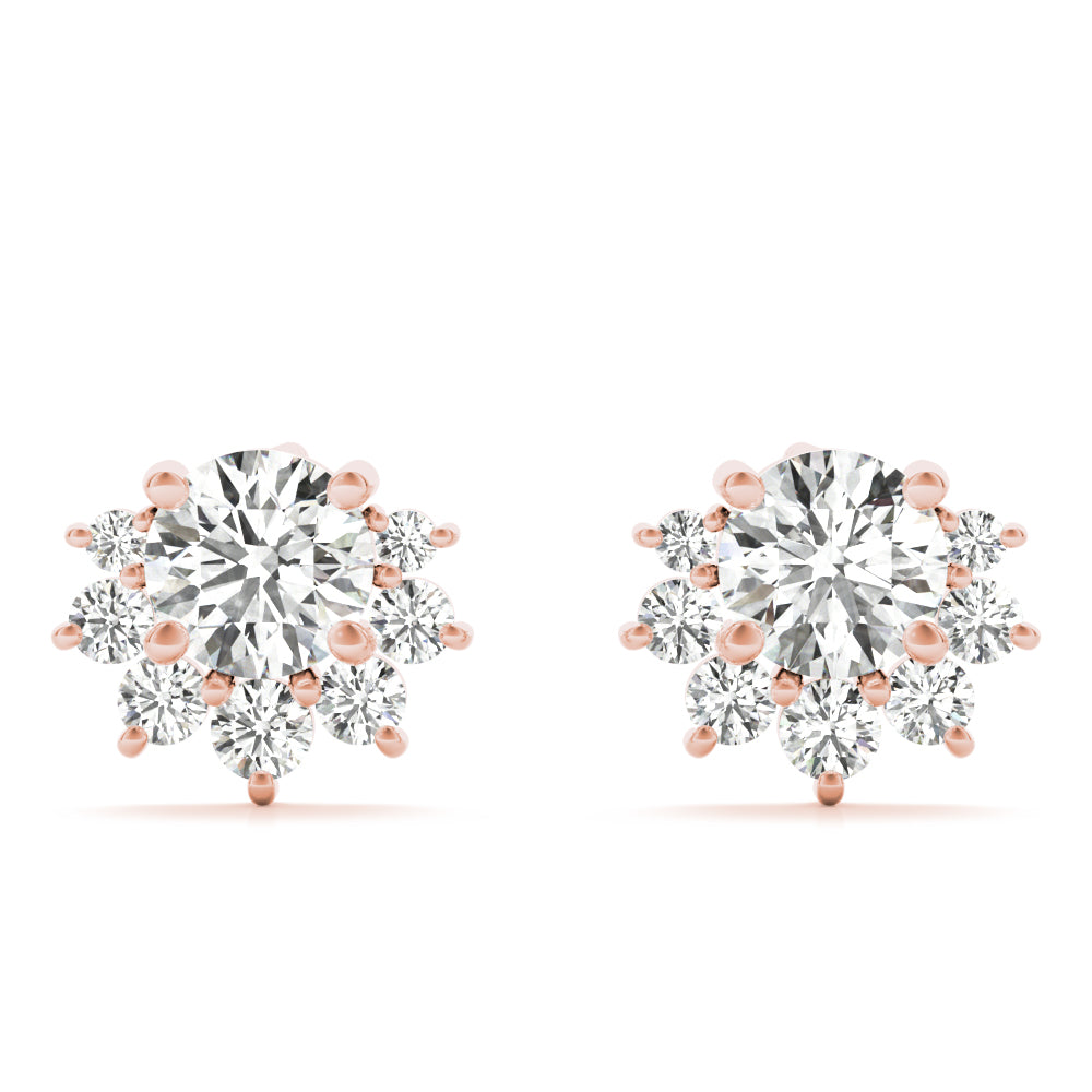 Floral Shape Cluster Earrings