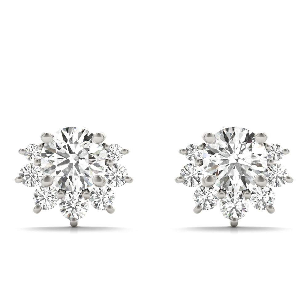 Floral Shape Cluster Earrings