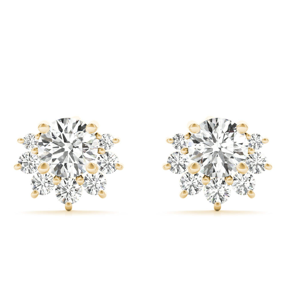 Floral Shape Cluster Earrings
