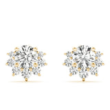 Floral Shape Cluster Earrings