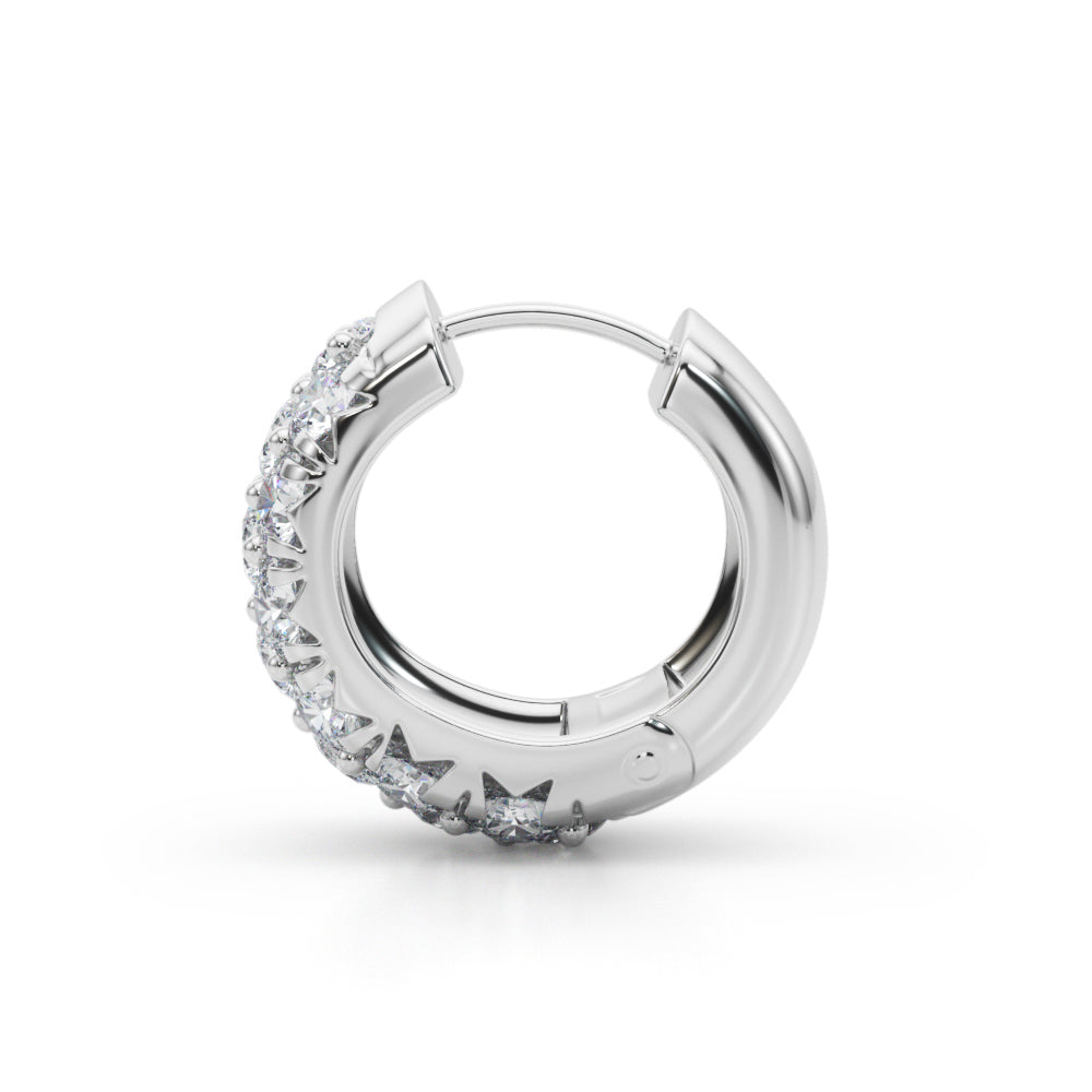 3-Row Huggie Earrings