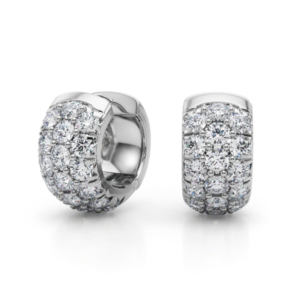 3-Row Huggie Earrings