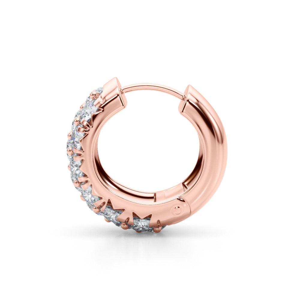 3-Row Huggie Earrings