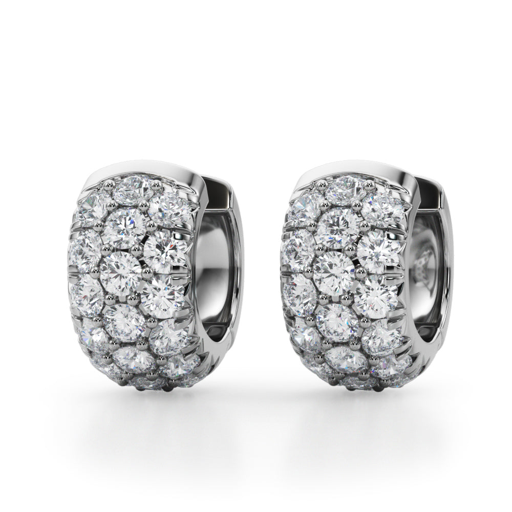 3-Row Huggie Earrings