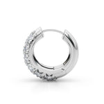 Lab Grown 3-Row Huggie Earrings