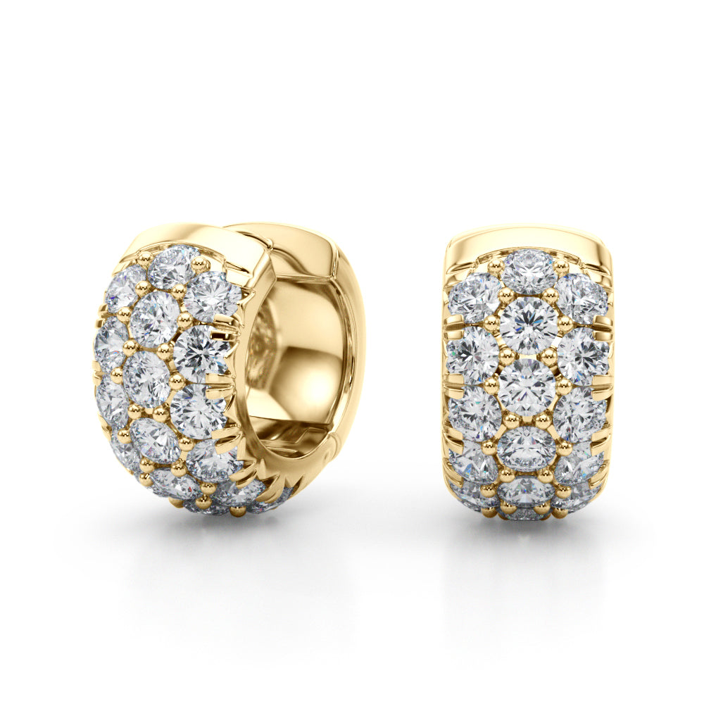 3-Row Huggie Earrings
