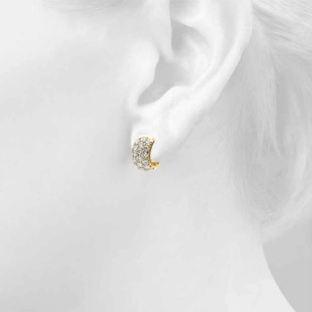 3-Row Huggie Earrings