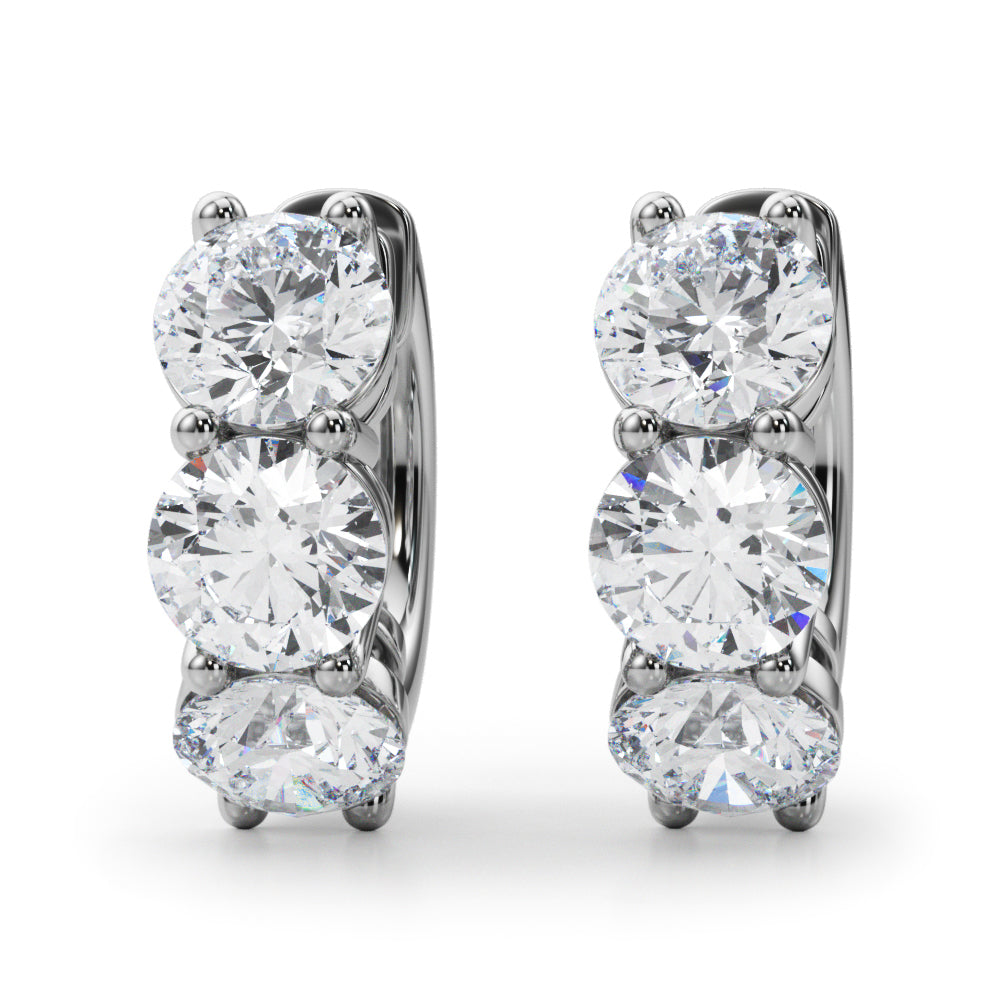Lab Grown Diamond 3-Stone Huggies