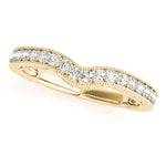 Lab Grown Diamond Milgrained Curved Wedding Band