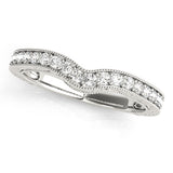 Lab Grown Diamond Milgrained Curved Wedding Band