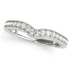 Natural Diamond Milgrained Curved Wedding Band