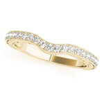 Natural Diamond Vintage-Inspired Milgrain Curved Wedding Band