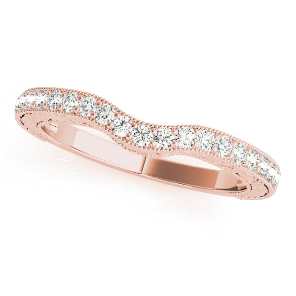 Lab Grown Diamond Vintage-Inspired Milgrain Curved Wedding Band