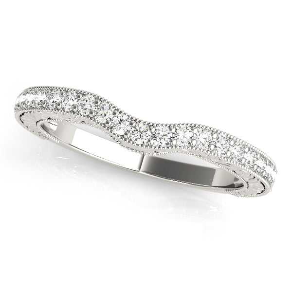 Lab Grown Diamond Vintage-Inspired Milgrain Curved Wedding Band