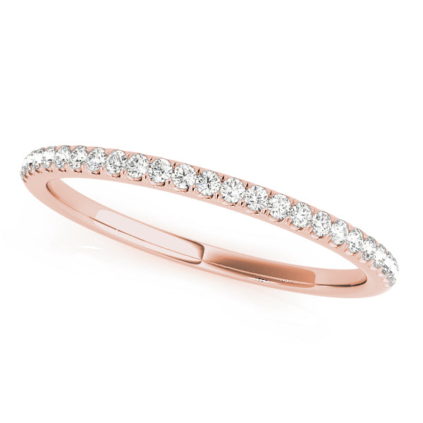 Natural Diamond Single Row Split Prong Wedding Band