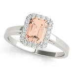 Lab Grown Halo Emerald Cut Engagement Ring