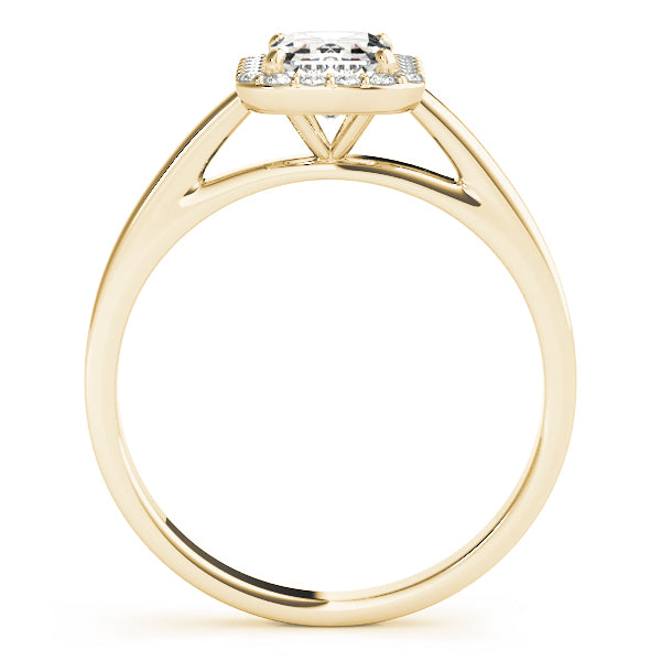 Lab Grown Halo Emerald Cut Engagement Ring