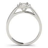 Halo Emerald Cut Engagement Ring