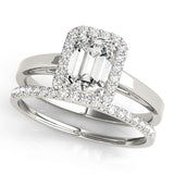 Halo Emerald Cut Engagement Ring
