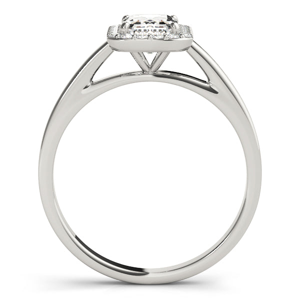 Halo Emerald Cut Engagement Ring