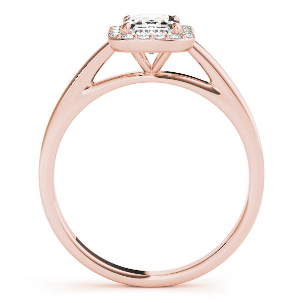 Lab Grown Halo Emerald Cut Engagement Ring