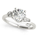 Natural Diamond Floral Bypass Engagement Ring