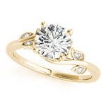Natural Diamond Floral Bypass Engagement Ring