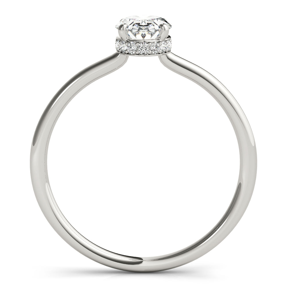 Lab Grown Hidden Halo Oval Engagement Ring