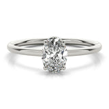 Lab Grown Hidden Halo Oval Engagement Ring